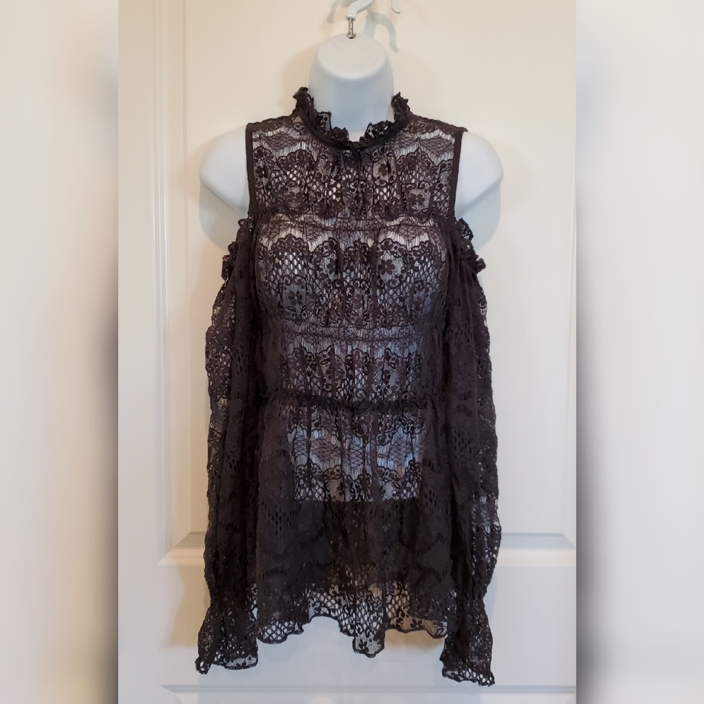 Cold Shoulder Lace Top
